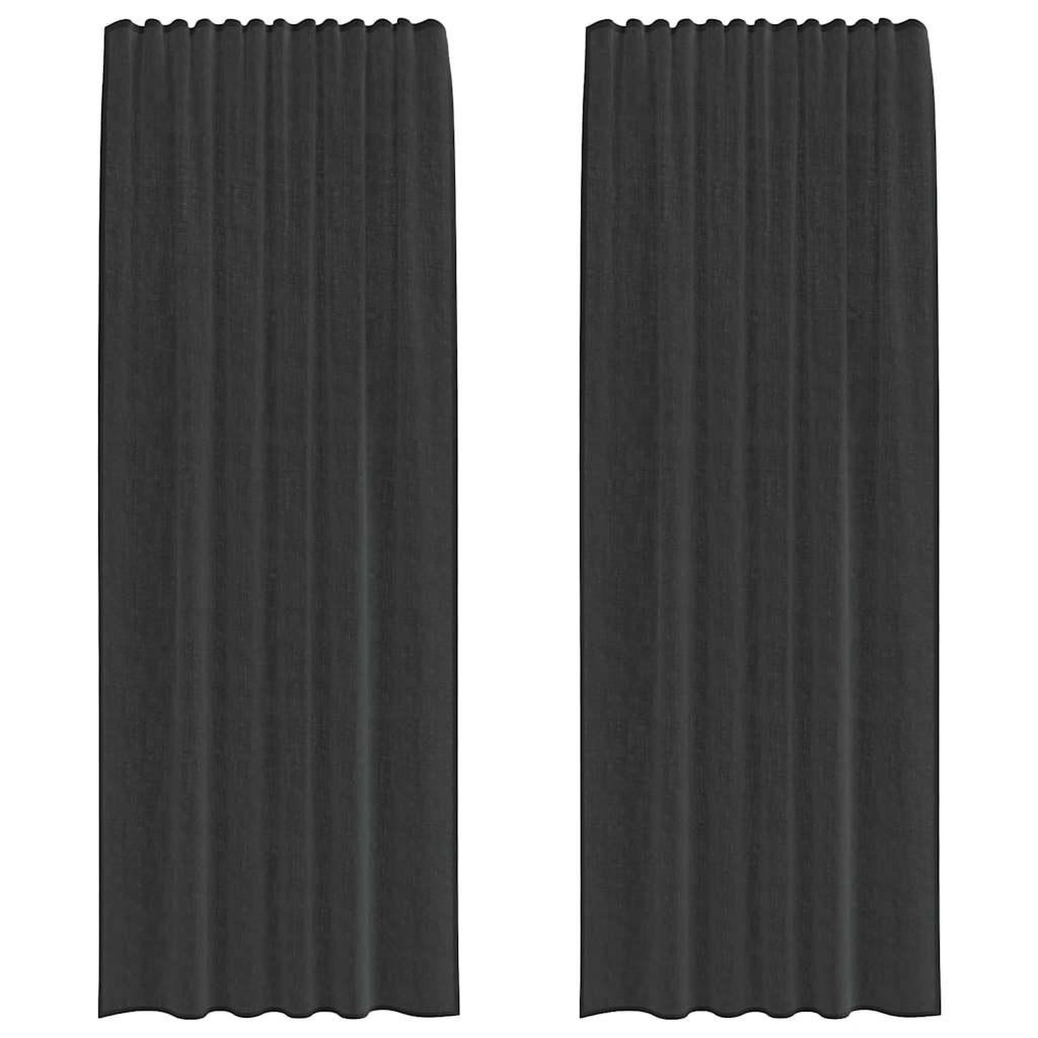 Voir la diapositive 2 : VIDAXL Rideaux en voile avec passants 2 pcs noir