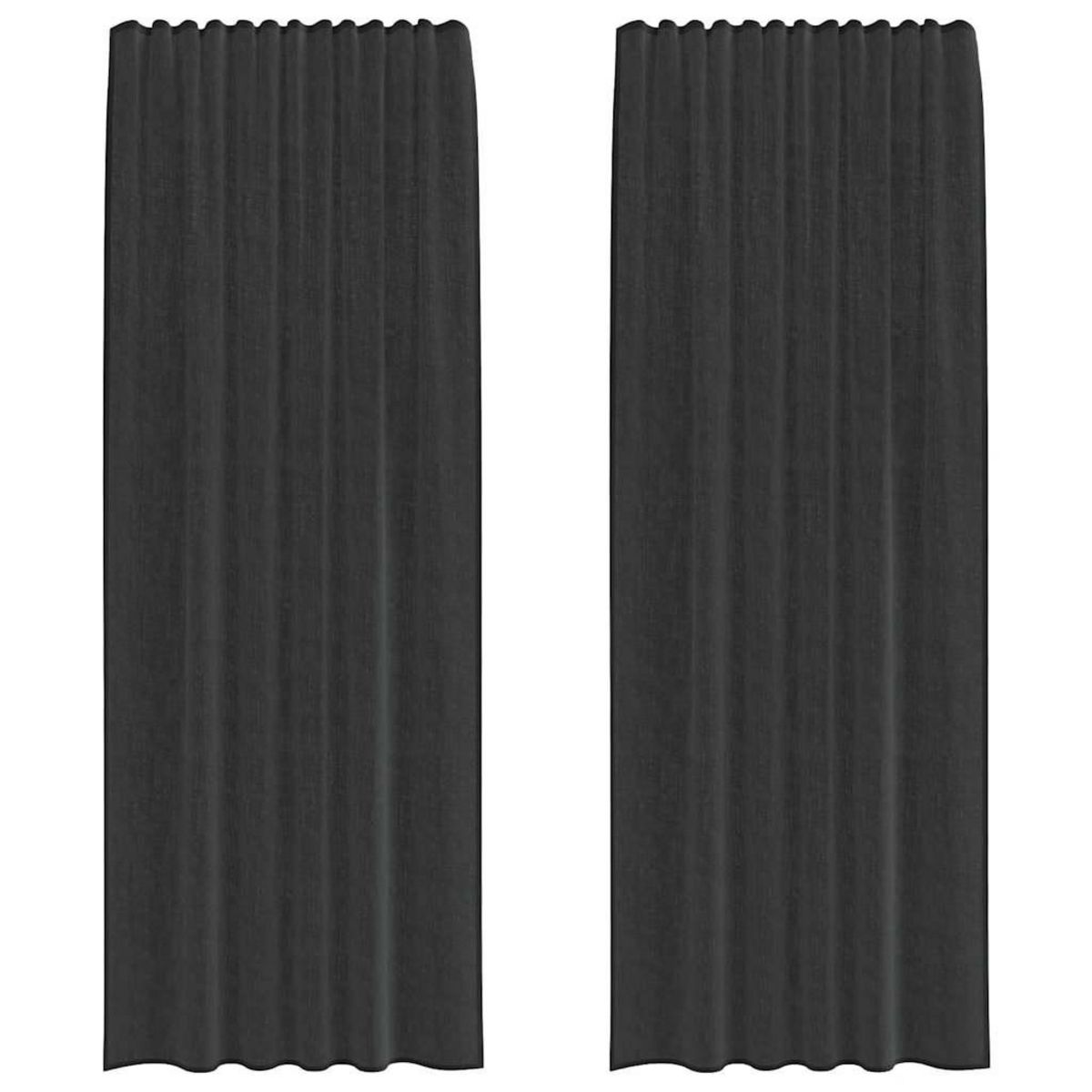 VIDAXL Rideaux en voile avec passants 2 pcs noir