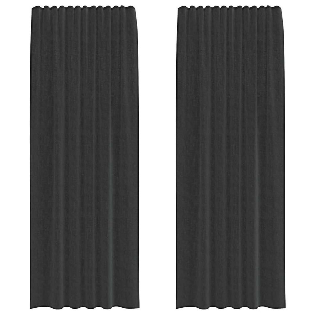 VIDAXL Rideaux en voile avec passants 2 pcs noir