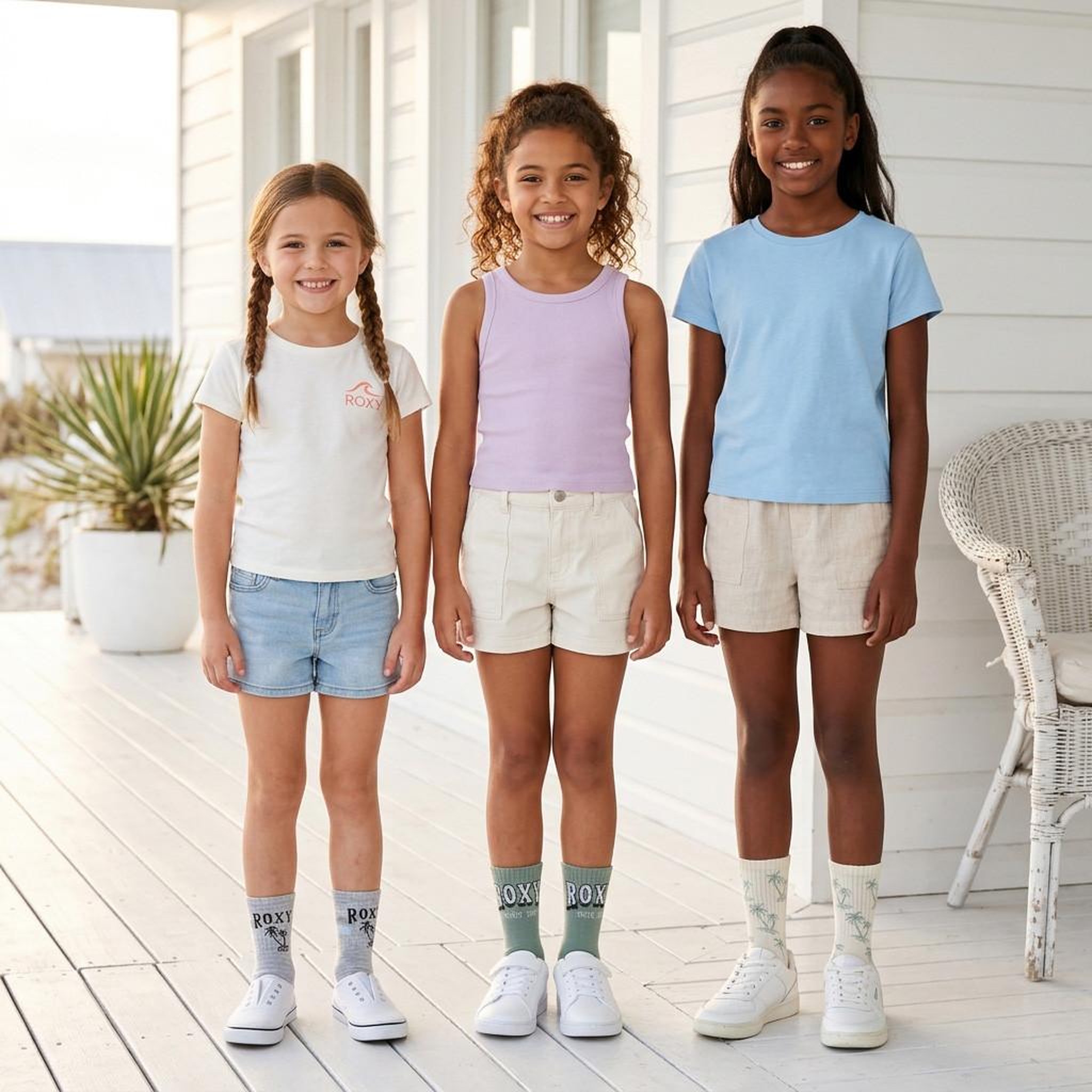 Voir la diapositive 2 : ROXY Roxy chaussettes fille sneaker pack 6 (lot) - coton respirant