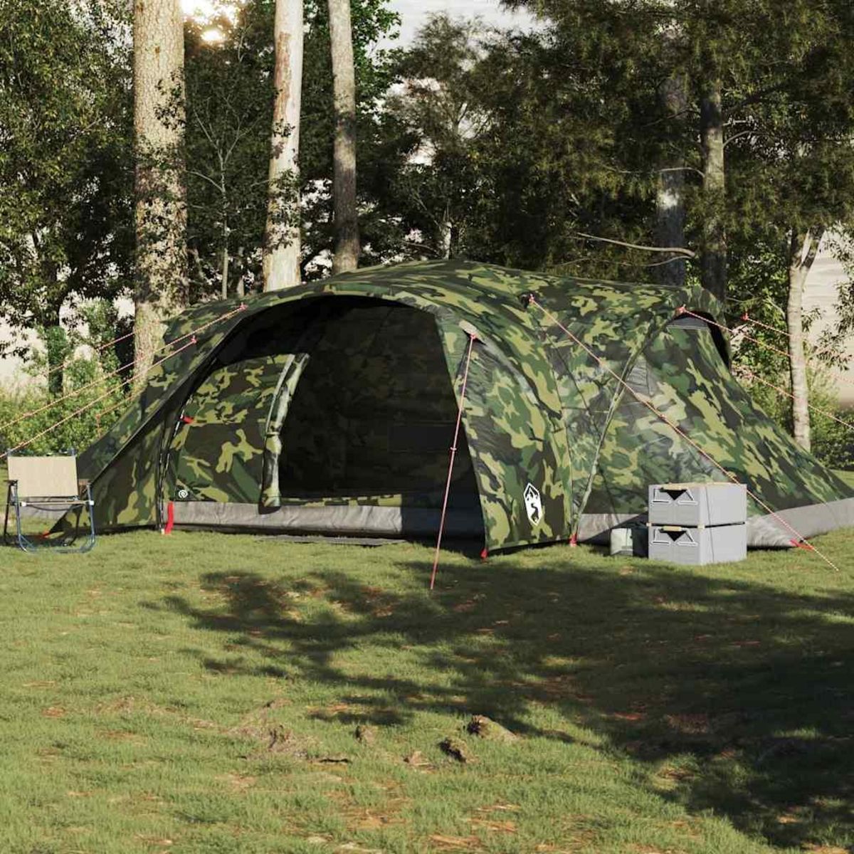 VIDAXL Tente familiale a dome 6 personnes camouflage impermeable