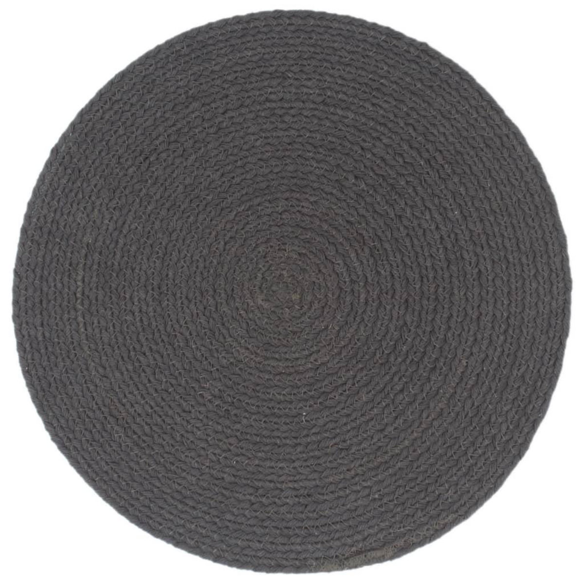 VIDAXL Napperons 4 pcs Gris fonce Plain 38 cm Rond Coton