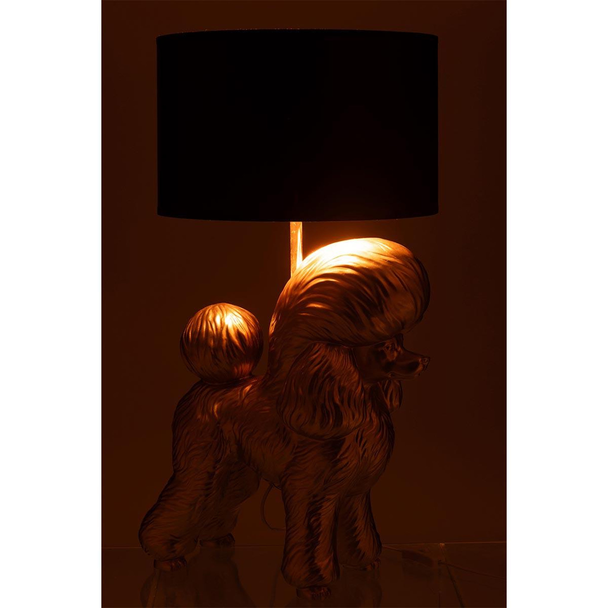 Voir la diapositive 3 : J-LINE Lampe à poser déco  caniche  74cm or