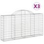 Voir la diapositive 2 : VIDAXL Paniers a gabions arques 3 pcs 200x30x100/120 cm Fer galvanise