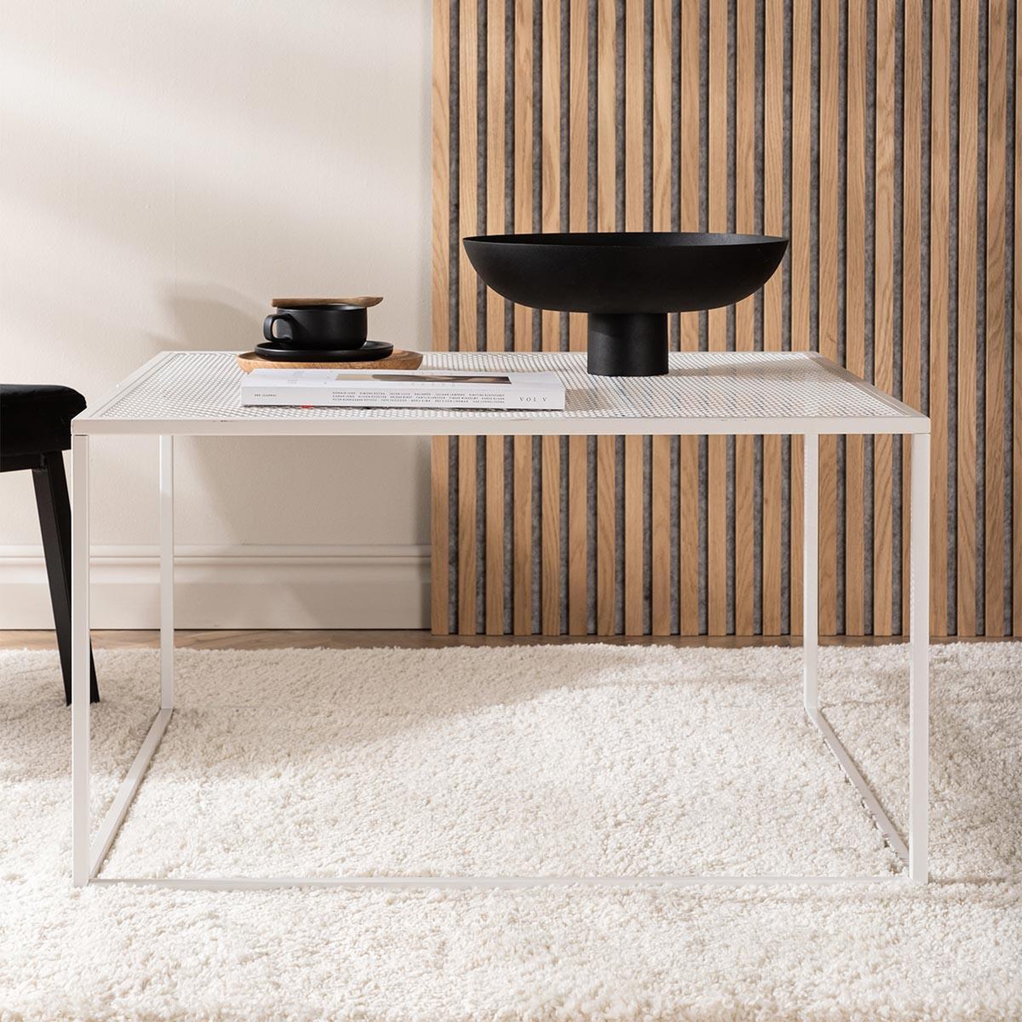 Voir la diapositive 5 : Paris Prix Table basse en métal  netz  80cm blanc