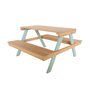 Voir la diapositive 1 : SWEEEK Table de pique-nique en bois d'acacia pour enfant. salon de jardin 4 places vert de gris et teck - Caroline