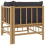 Voir la diapositive 5 : VIDAXL Canape d'angle de jardin avec coussins gris fonce bambou