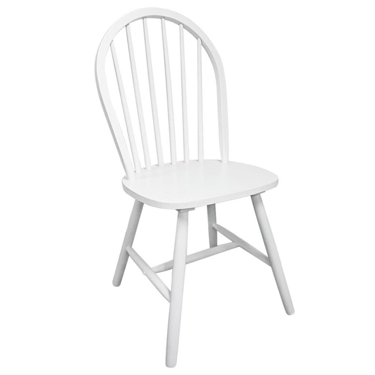 VIDAXL Chaises a manger lot de 2 blanc bois d'hevea solide