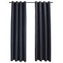 Voir la diapositive 2 : VIDAXL Rideaux occultants avec anneaux Metal 2pcs Anthracite 140x245cm