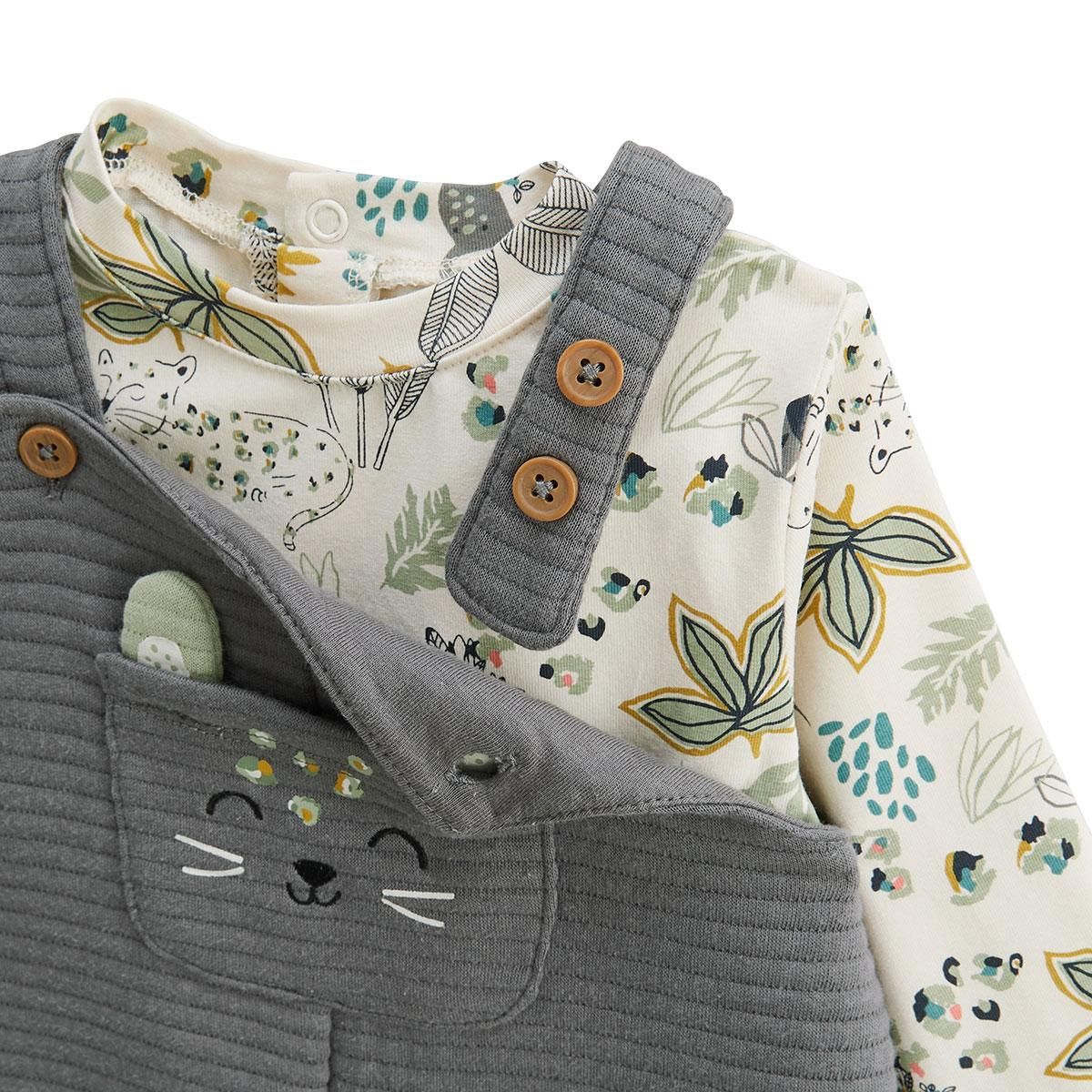 Petit Béguin Ensemble salopette bébé et t-shirt Boavista