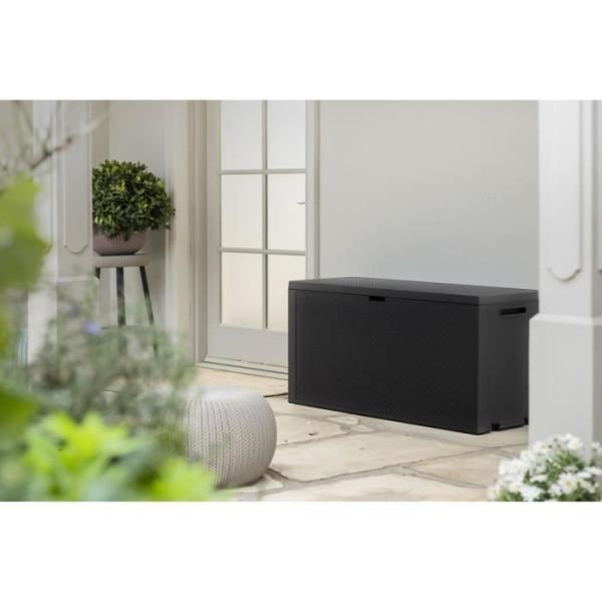 Voir la diapositive 4 : Keter Coffre de rangement KETER extérieur en résine 270 litres Gris - Malle de jardin Emily