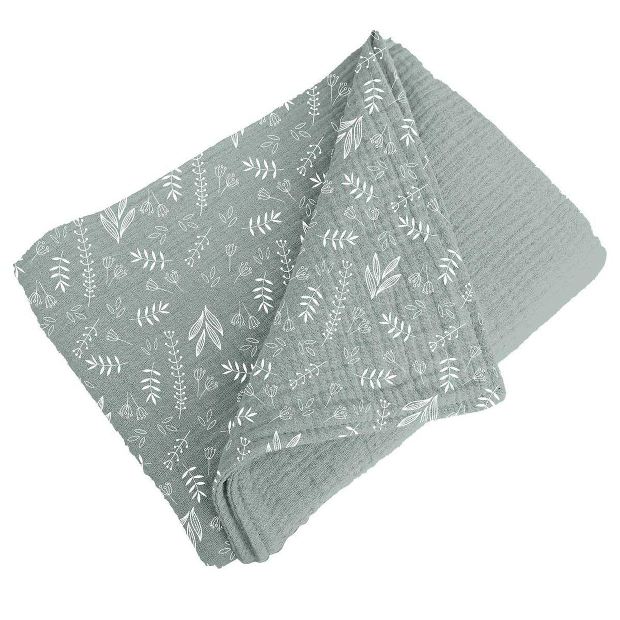 Voir la diapositive 1 : BEBE DOUCEUR Couverture pour bébé  coton  75x75cm vert céladon
