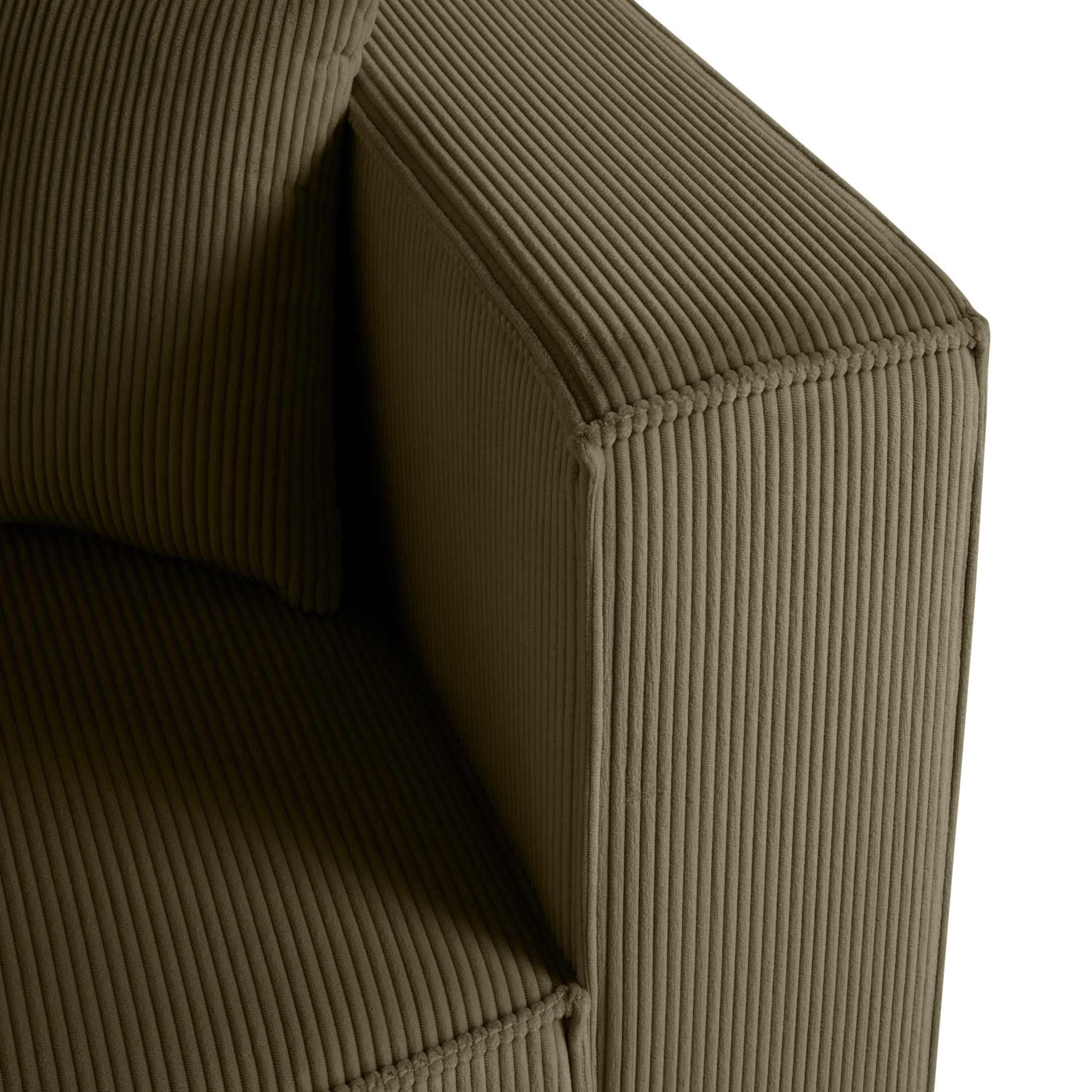 Voir la diapositive 5 : BEST MOBILIER Arty - module d'assise d'angle réversible - en velours côtelé