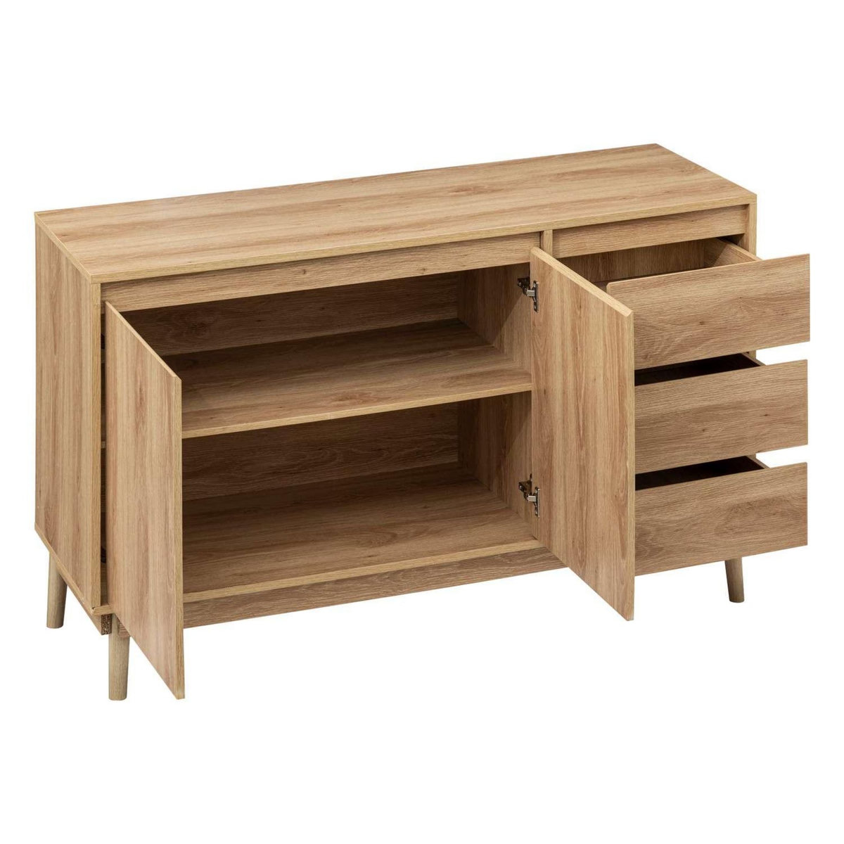 FIVE Buffet 2 portes et 3 tiroirs Liam en bois - Marron