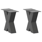 VIDAXL Pieds de table basse forme de X 2 pcs anthracite 30x(30-31) cm