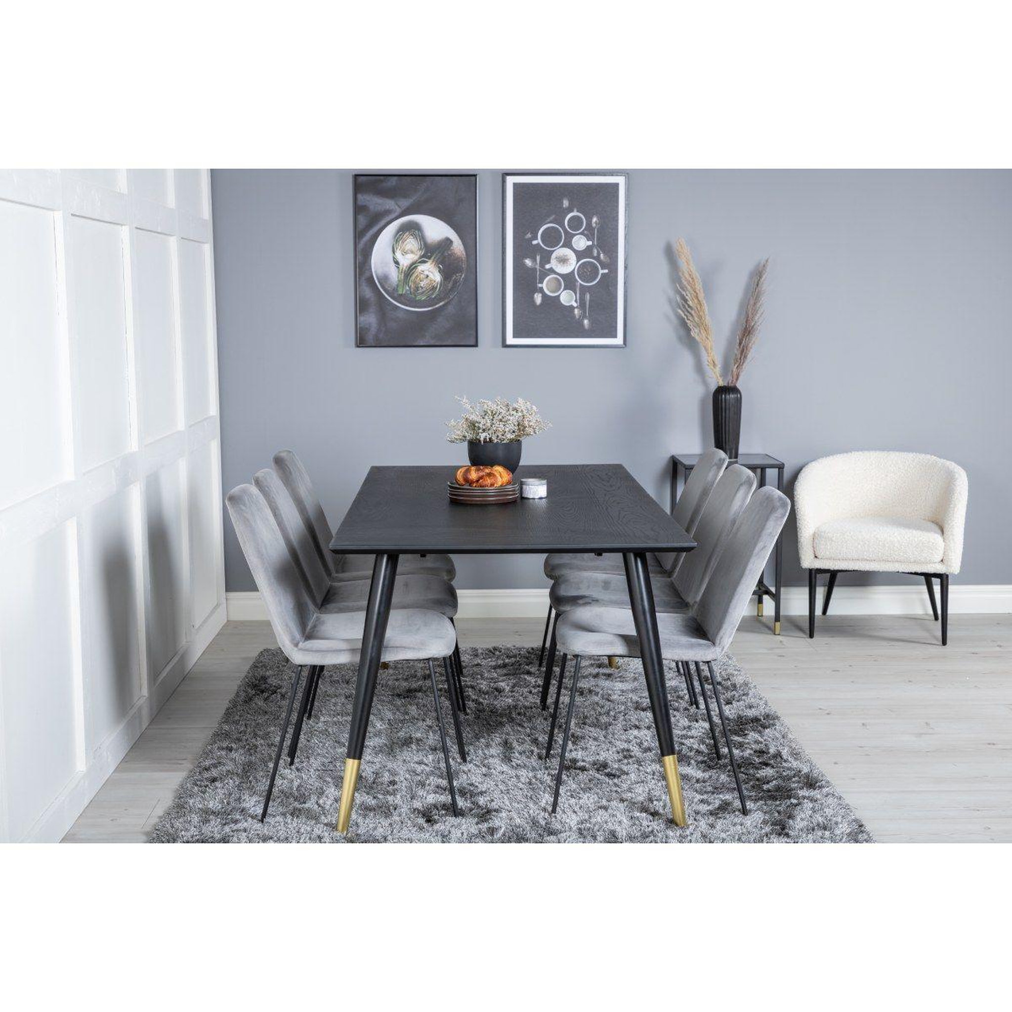 Voir la diapositive 4 : Paris Prix Table à manger design  dipp  180cm noir & or