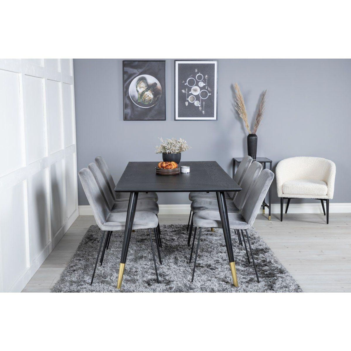 Paris Prix Table à Manger Design  Dipp  180cm Noir & Or