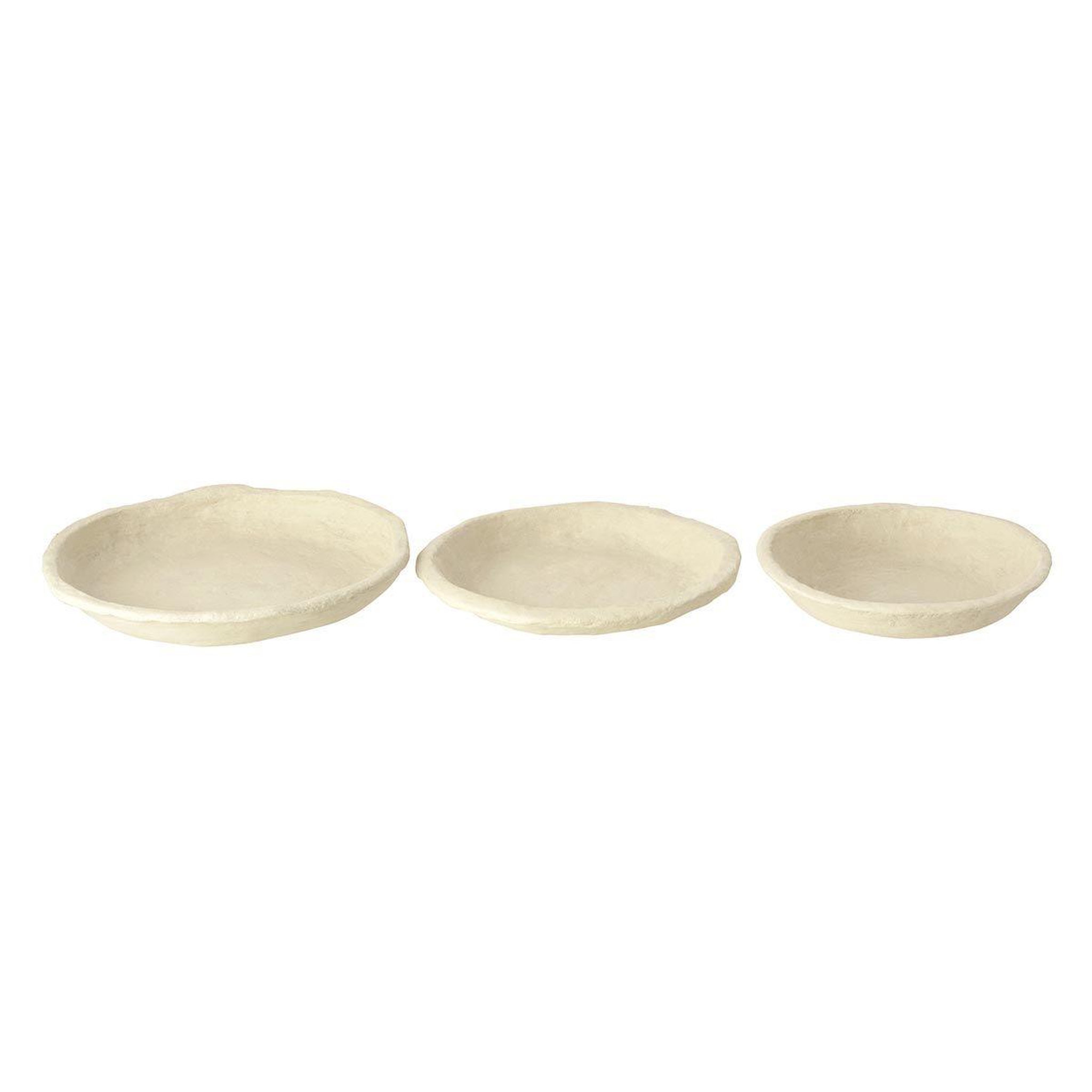 Voir la diapositive 2 : J-LINE Lot de 3 coupelles déco  chad  40cm blanc
