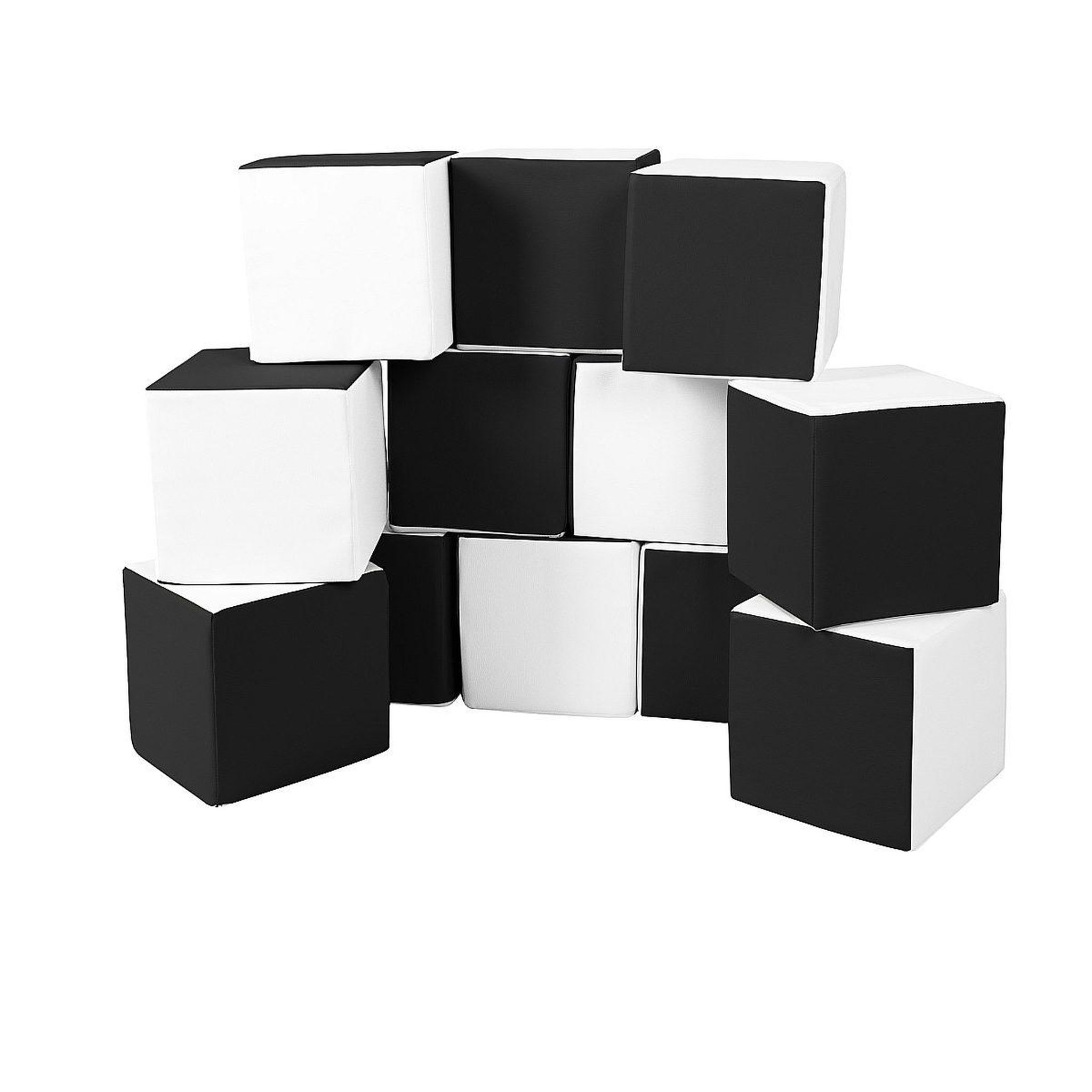 VELINDA Lot cubes xxl mousse 12 pcs noir - blanc