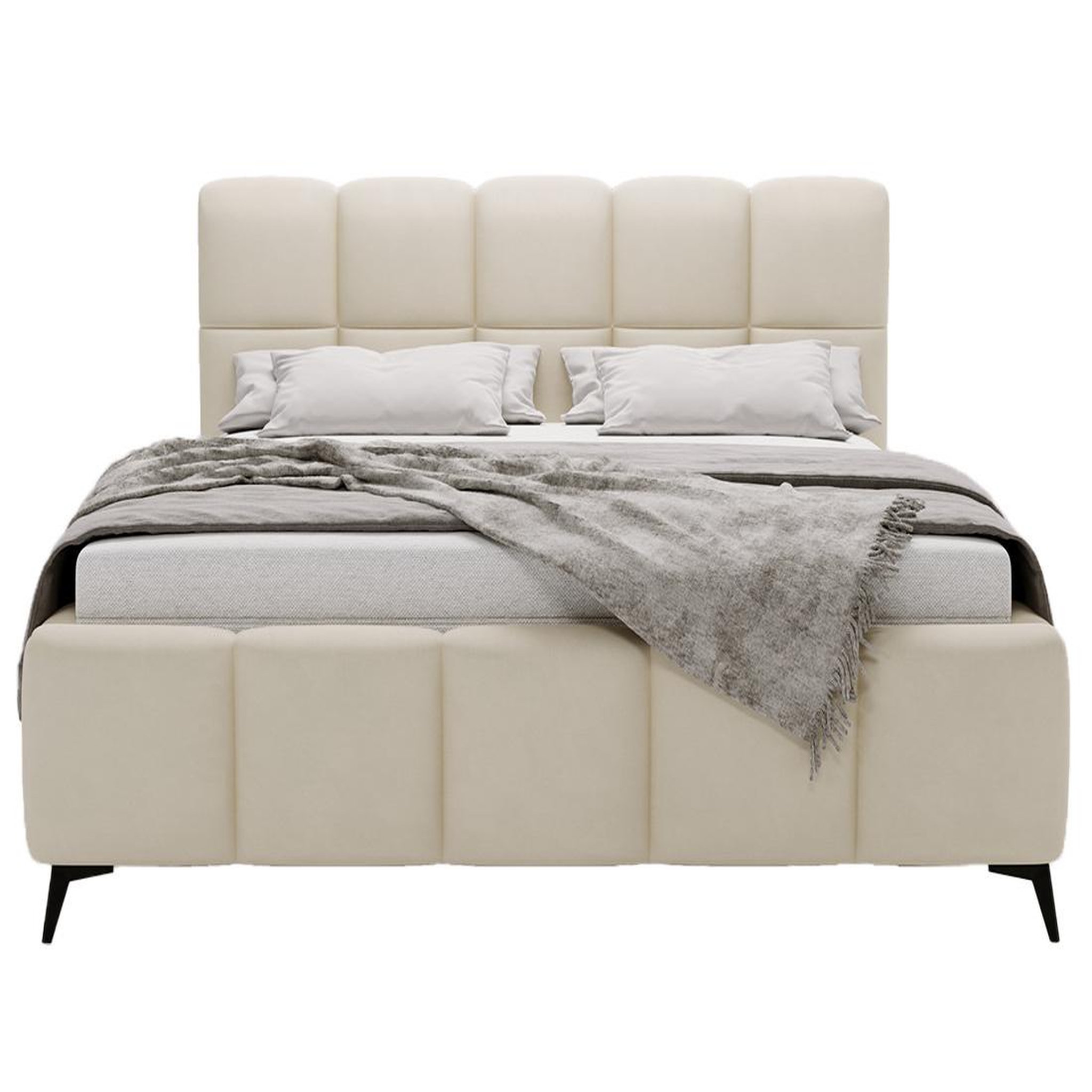 Voir la diapositive 2 : BEST MOBILIER Paulito - lit coffre king size - 180x200 cm - sommier inclus - en velours