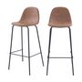 Voir la diapositive 1 : Rendez vous déco Lot de 2 chaises de bar 75 cm en cuir synthétique taupe - Henrik