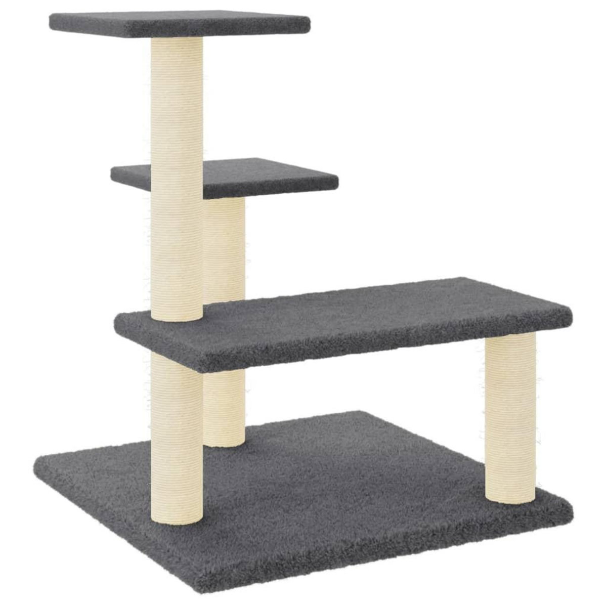 VIDAXL Arbre a chat avec griffoirs en sisal Gris fonce 61 cm