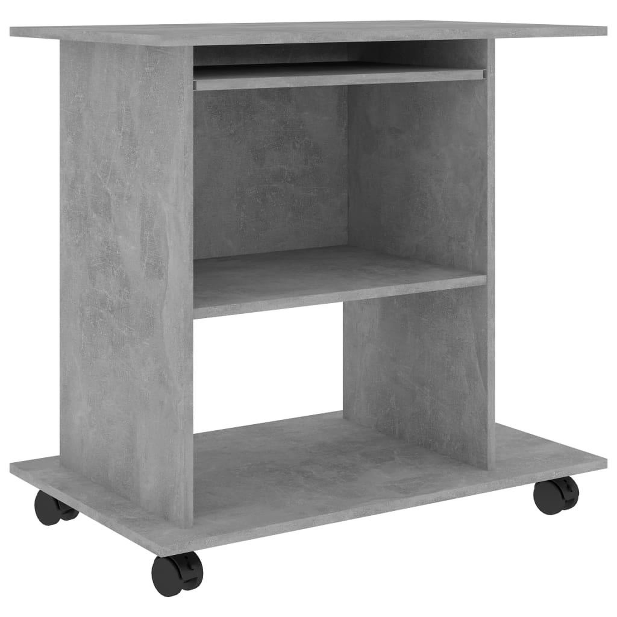 Voir la diapositive 2 : VIDAXL Bureau d'ordinateur Gris beton 80x50x75 cm Bois d'ingenierie
