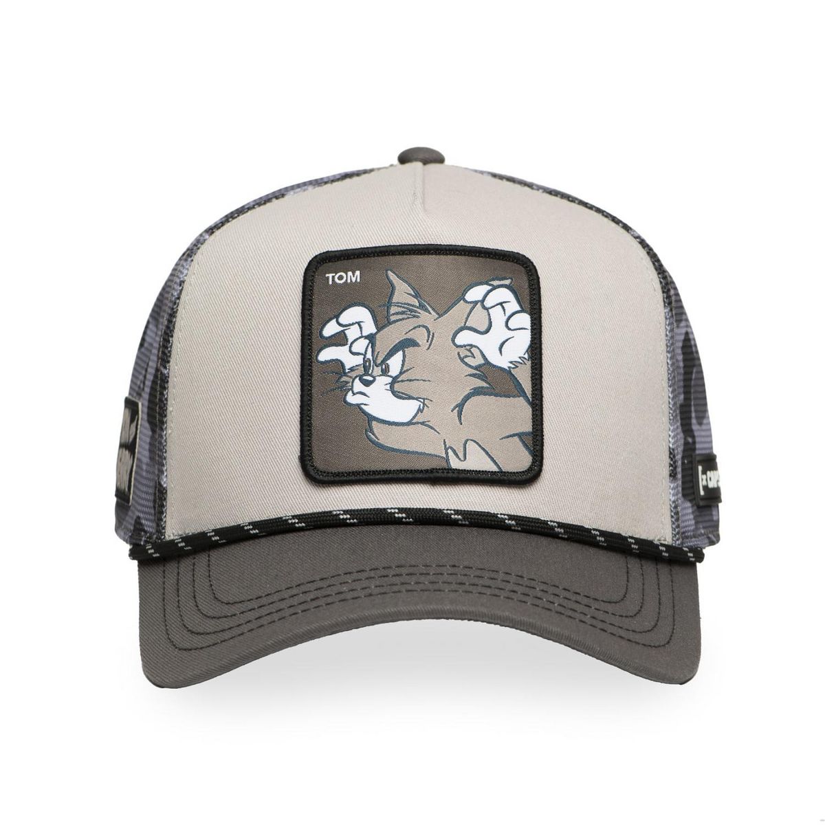 CAPSLAB Casquette trucker premium avec filet camou Tom & Jerry modèle Tom