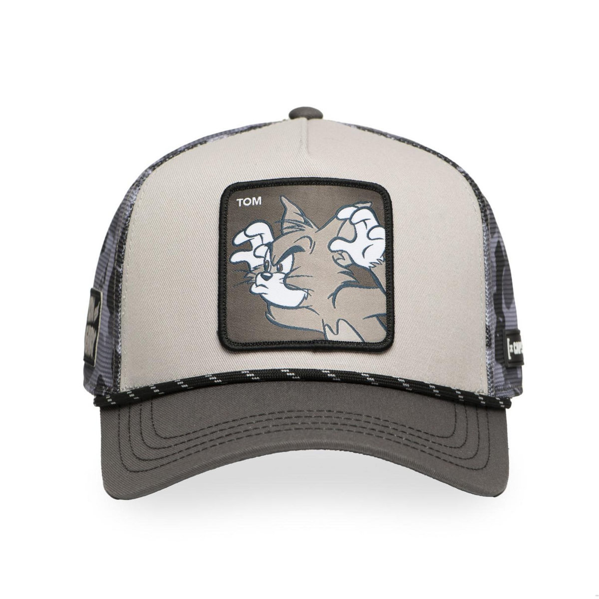 CAPSLAB Casquette trucker premium avec filet camou Tom & Jerry modèle Tom