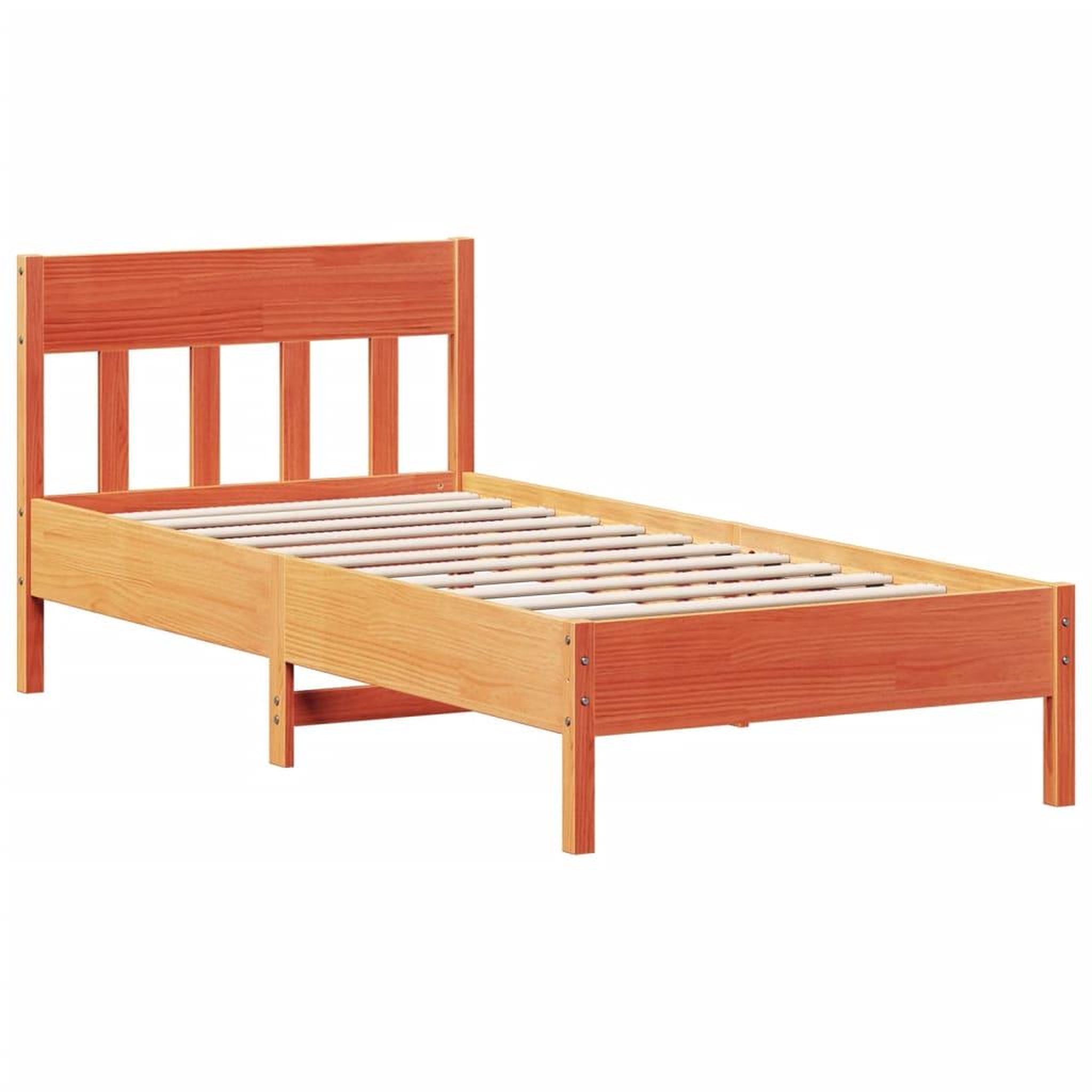 Voir la diapositive 2 : VIDAXL Cadre de lit sans matelas cire marron 90x200 cm bois pin massif