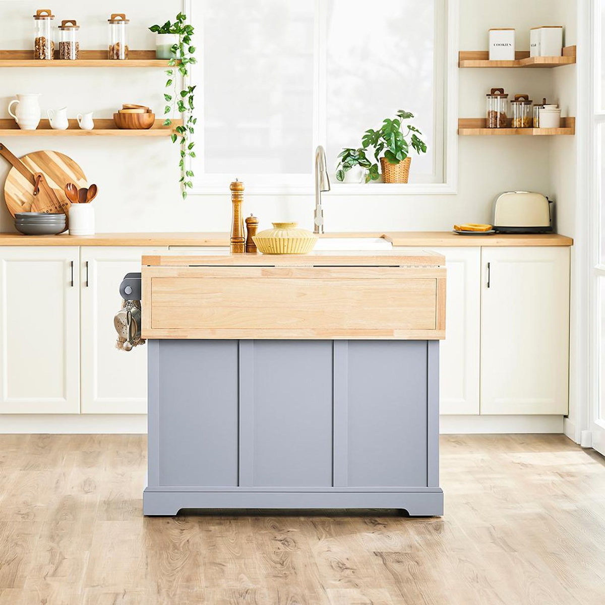 SOBUY SoBuy - Îlot De Cuisine à deux tiroirs - Classique - FKW71-II