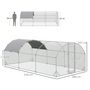 Voir la diapositive 3 : PAWHUT Enclos poulailler chenil 15,96 m² - parc grillagé dim. 5,7L x 2,8l x 1,97H m - espace couvert - acier galvanisé