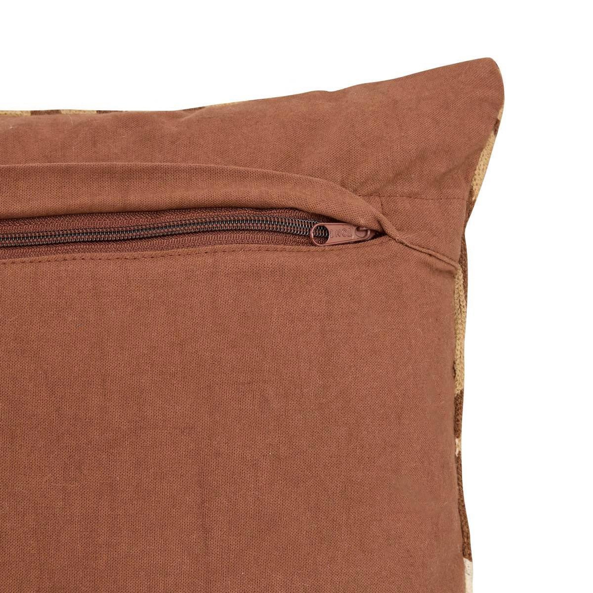 Voir la diapositive 2 : ATMOSPHERA Coussin déco brodé  hary  35x75cm marron