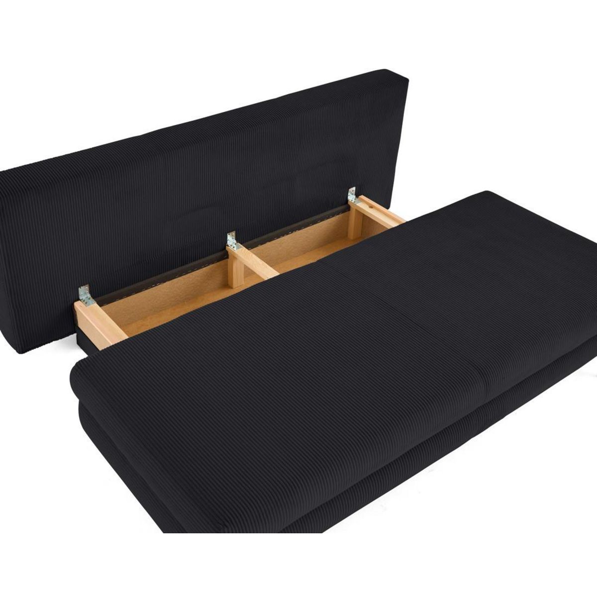 BEST MOBILIER Elton - canapé 3 places convertible avec coffre en velours côtelé