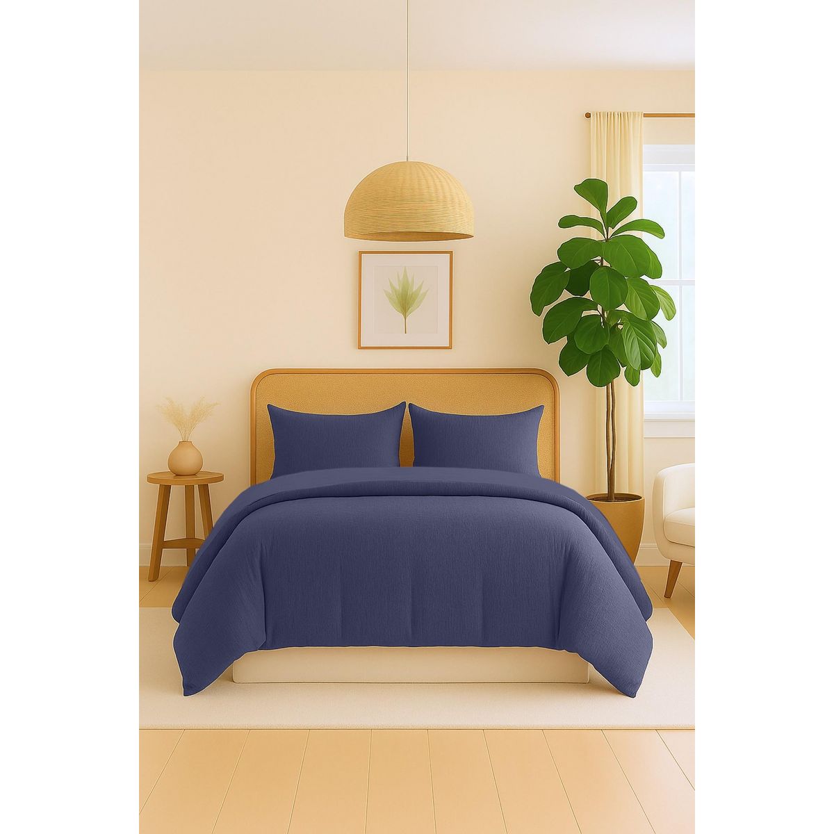 Home collection Parure housse de couette 100% gaze de coton