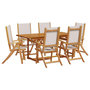 Voir la diapositive 2 : VIDAXL Ensemble a Manger de jardin 7pcs bois d'acacia solide textilene