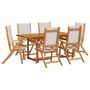 Voir la diapositive 2 : VIDAXL Ensemble a Manger de jardin 7pcs bois d'acacia solide textilene