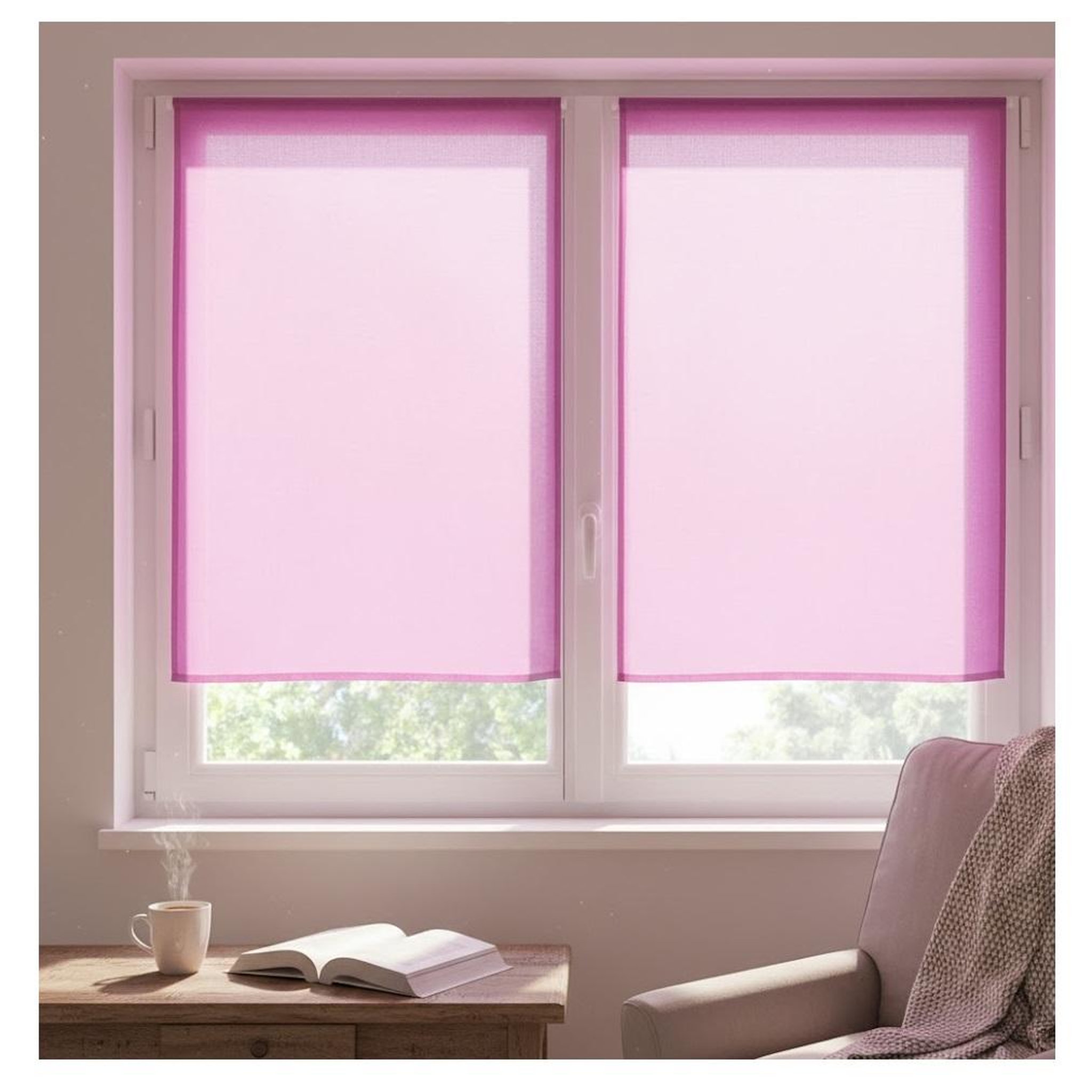 Voir la diapositive 2 : Eden Paire de rideaux voile uni brise bise