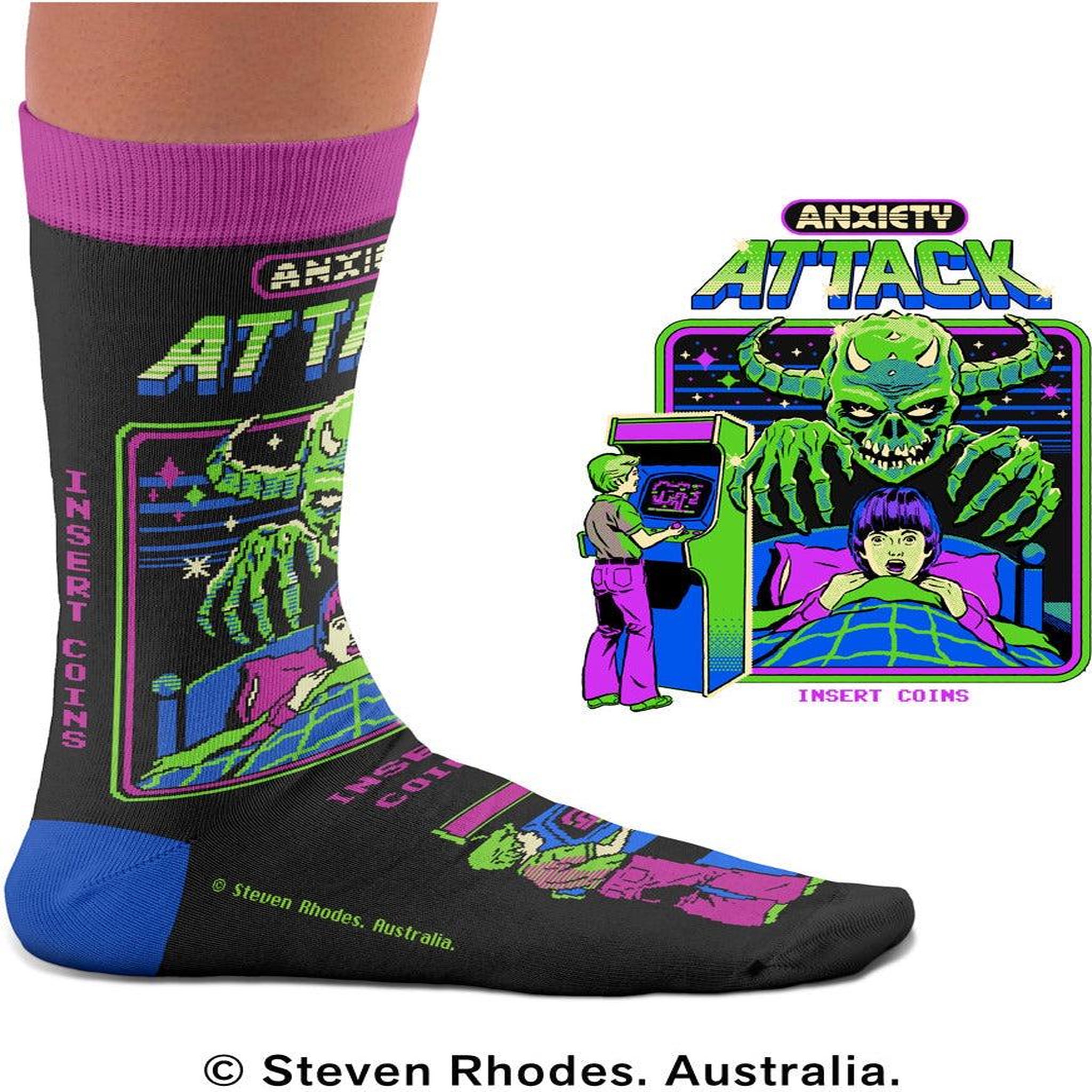 Voir la diapositive 5 : SOCK AFFAIRS Chaussettes anxiety attack, steven rhodes