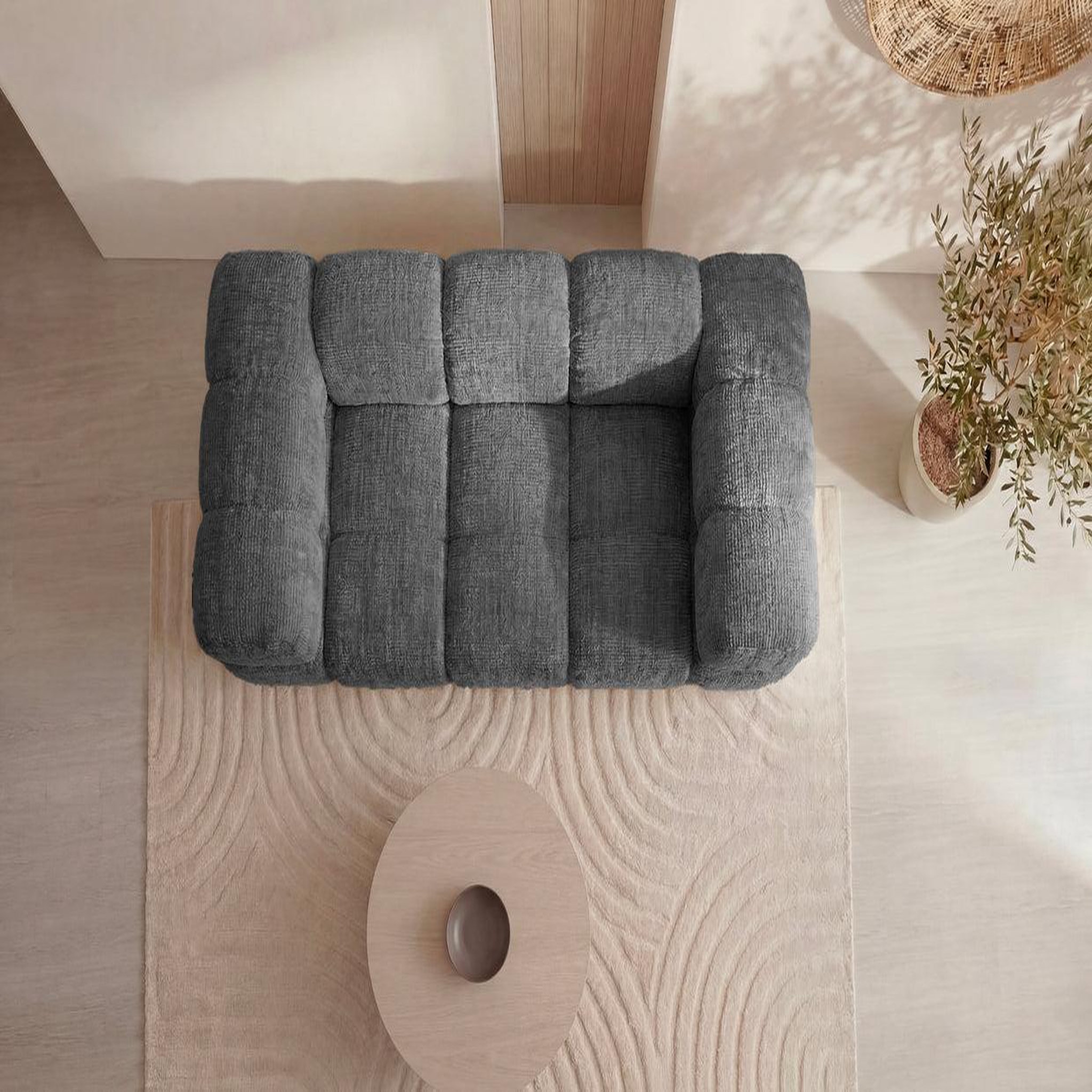 Voir la diapositive 6 : CASANOVA PARIS Gustave - canapé droit tissu chenille 2 places