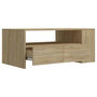 Voir la diapositive 4 : VIDAXL Table basse chene sonoma 102x55x42 cm bois d'ingenierie