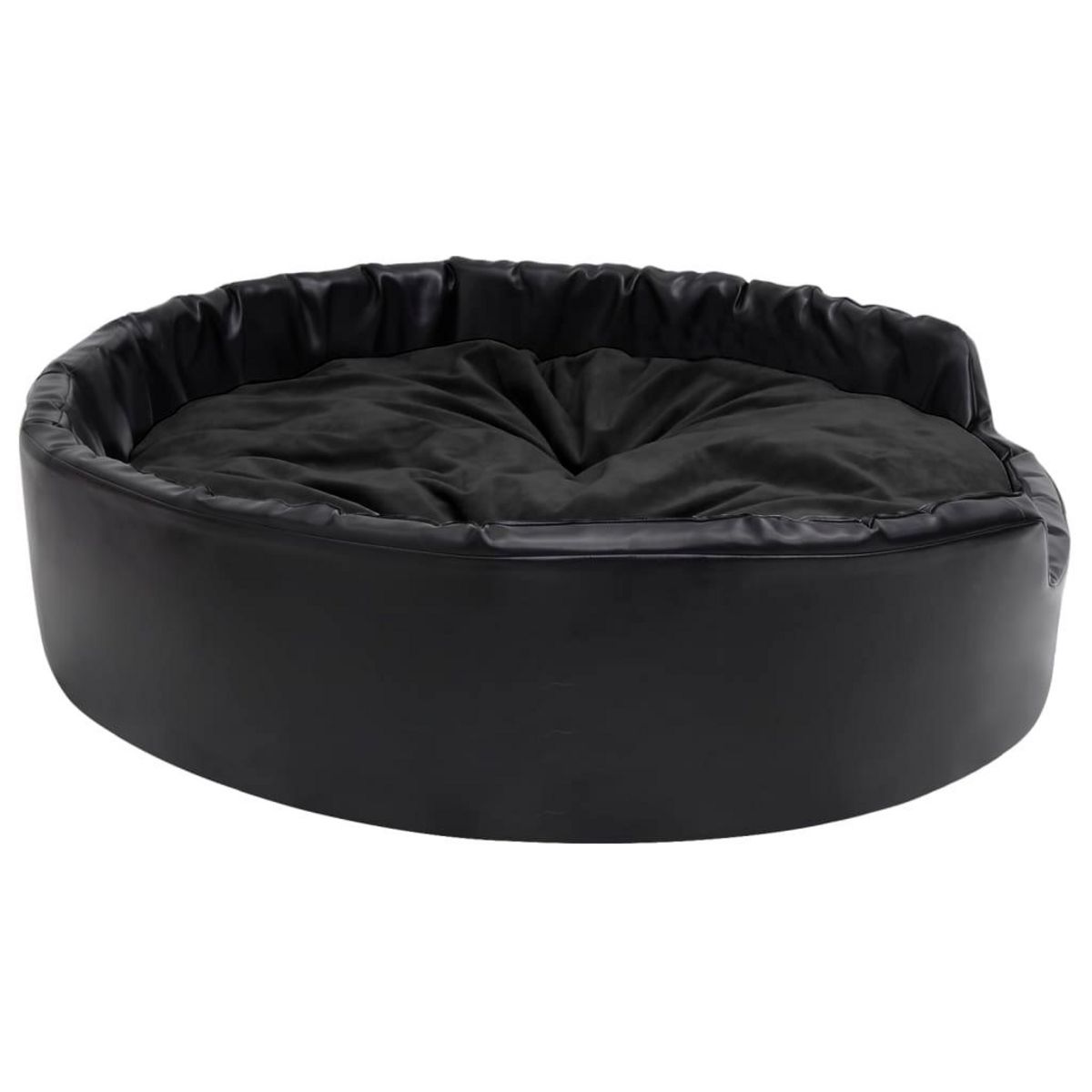 VIDAXL Lit pour chiens Noir 99x89x21 cm Peluche et similicuir