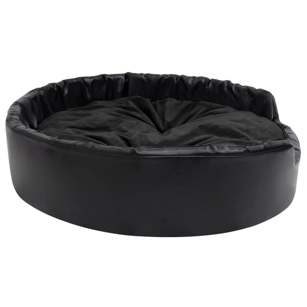VIDAXL Lit pour chiens Noir 99x89x21 cm Peluche et similicuir