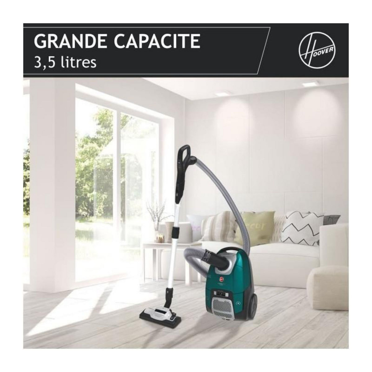 HOOVER HOOVER HE530ALG Aspirateur traîneau avec sac, Puissant 850 W, Silencieux 69db, Grande Capacité 3,5L Special Allergie & Poils A