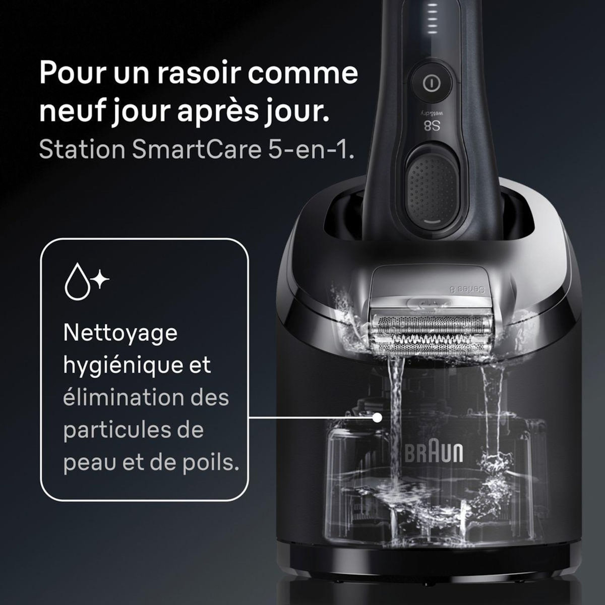 BRAUN Rasoir électrique Series 8 8663cc Clean&Charge