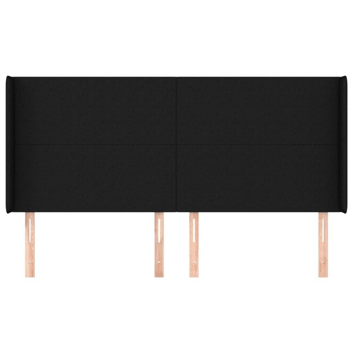 VIDAXL Tete de lit avec oreilles Noir 203x16x118/128 cm Tissu