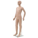 VIDAXL Mannequin enfant corps complet avec base verre Beige 140 cm