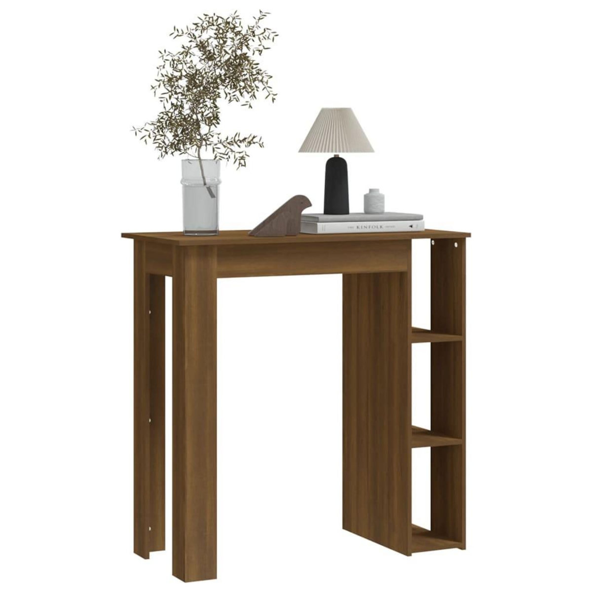 VIDAXL Table de bar avec etagere chene marron bois d'ingenierie