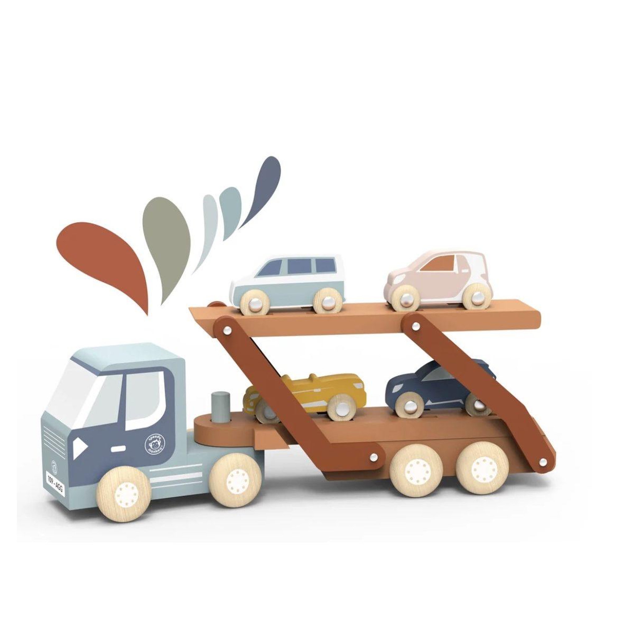 SPEEDY MONKEY Camion porte voitures avec 4 voitures