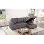 Voir la diapositive 1 : MATHILDE Canapé d'angle 3 places réversible et convertible avec coffre Microfibre Gris